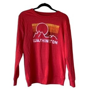 Home Free Washington State Retro Graphic Crew Neck Sweatshirt Red Small NWOT